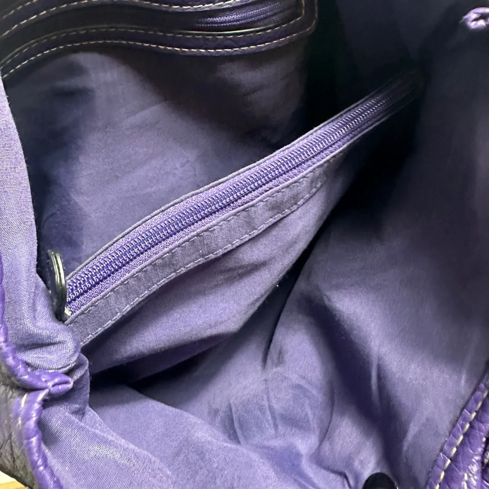 Treviso Purple Leather Women's Shoulder Bag‎ - Picture 5 of 11